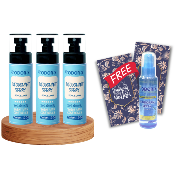 OdorX Natural Deodorant X3 Free 60ml X1 Free Sampul X2 (10pcs)